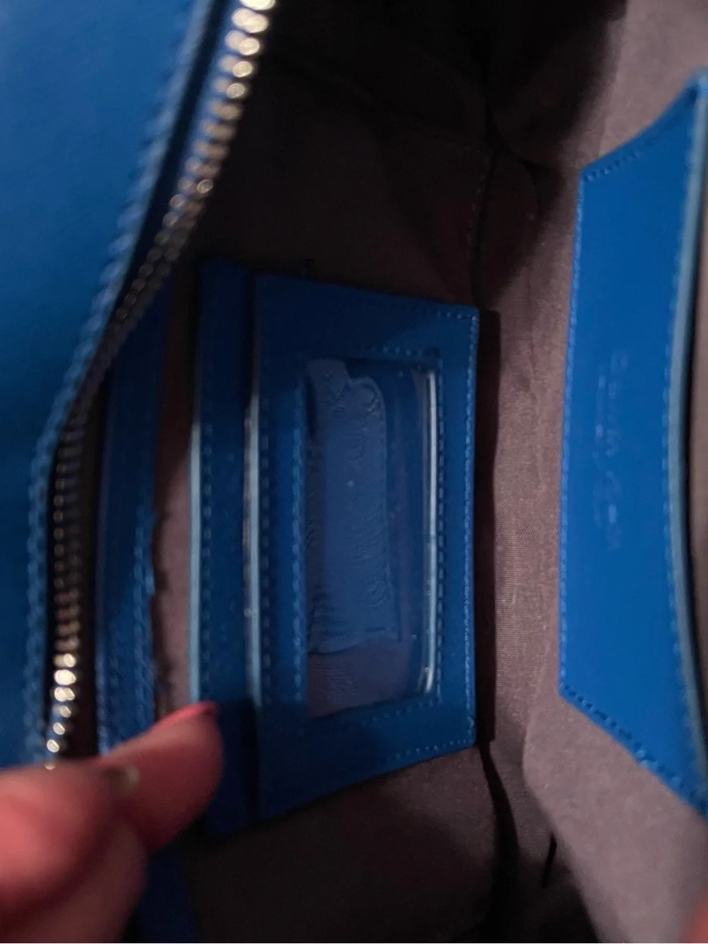 Calvin Klein Electric Blue Leather Crossbody Bag